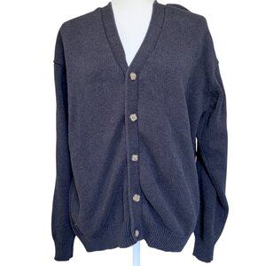 Knights Bridge Vintage Grandpa Sweater Button Cardigan Charcoal L
